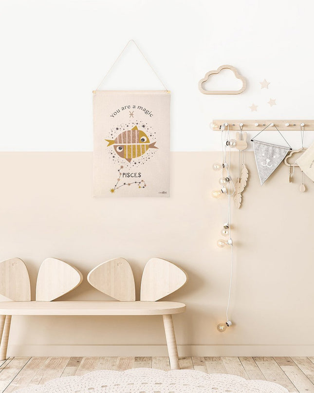 KLEINE VISSEN kindermuurkunst sterrenbeeld vis - Wanddecoratie