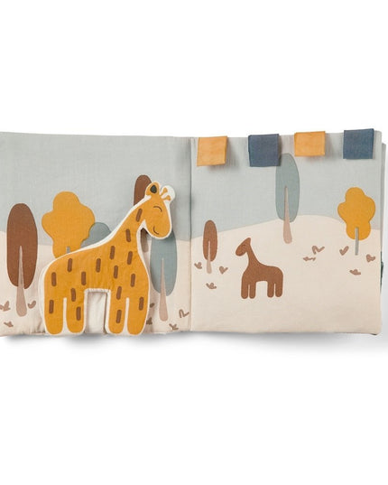 Bora activiteitenspeelgoed Pop-up Stoffen Boek – 100% Biologisch Katoen, Multi, 15×15 cm