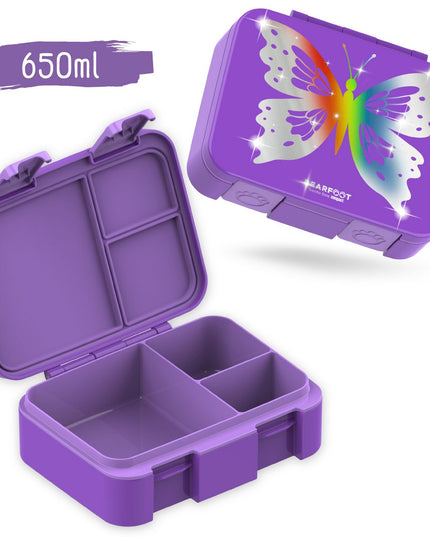 Butterfly GLOW Lunch Box with Compartments, Leak-Proof