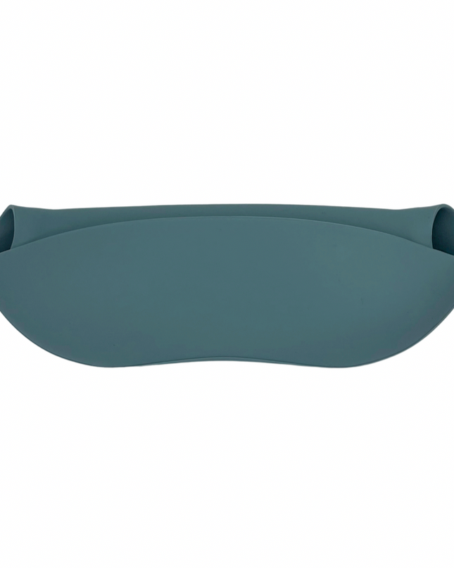 green-goose Siliconen Slabbetje en Bamboe Bestek - Petrol