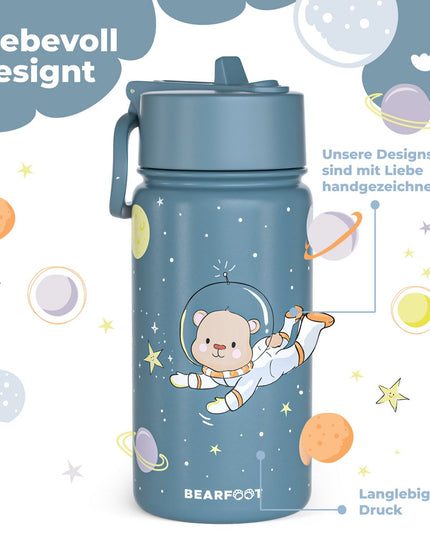 Thermo children's drinking bottle stainless steel - water bottle - thermo - Astro Beer blue