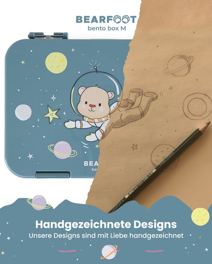 Kinderlunchbox met vakken, lunchbox, bentobox - beer - ca. 760ml
