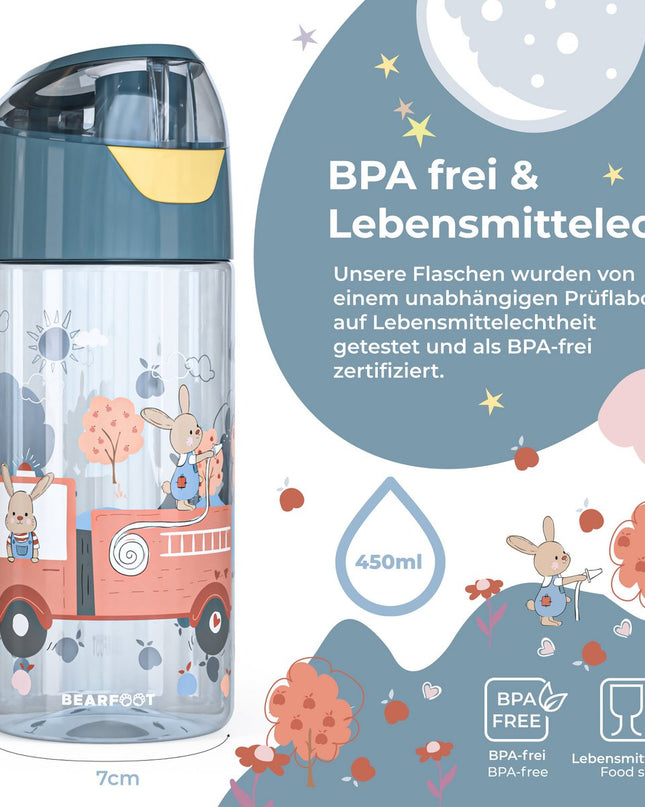 Children's water bottle, lightweight water bottle - fire brigade