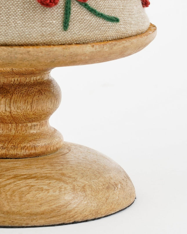 Decoratie Kerstboom - H55 x Ø12 cm - Katoen, IJzer, Mangohout - FSC 100% - Rood kerst 2025