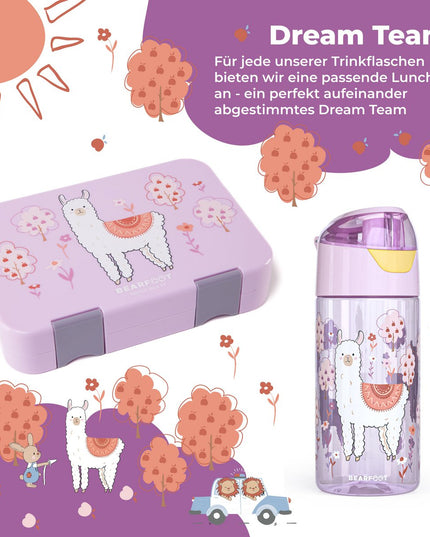 Children's water bottle, lightweight water bottle - llama