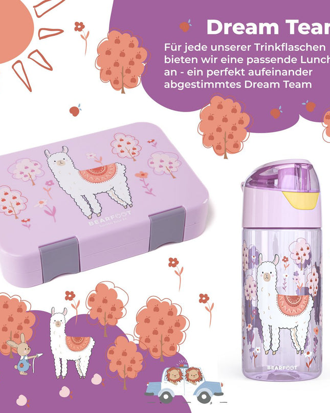 Children's water bottle, lightweight water bottle - llama