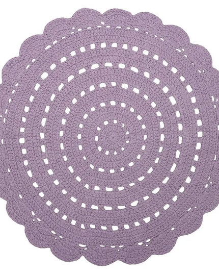 Alma Purple – Handgehaakt rond vloerkleed voor kinderen - vloerkleed