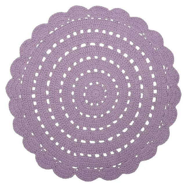 Alma Purple – Handgehaakt rond vloerkleed voor kinderen - vloerkleed