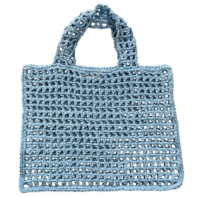 Luna -Leena Bag Kids - Light Blue - Organic Cotton - Hand Haak in Nepal