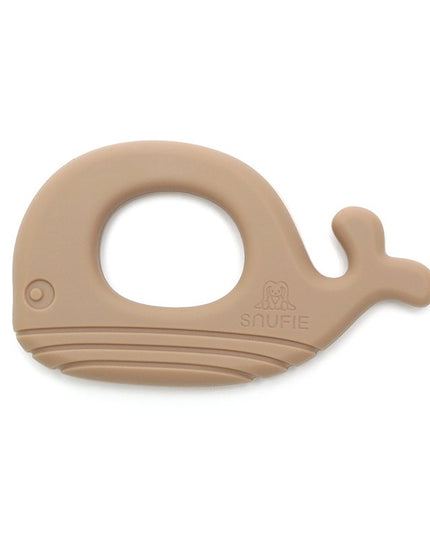 WHALE | Soft Silicone Teething Toy | KHAKI | Bijtring