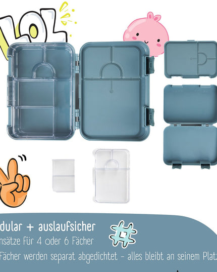 Kinder-Lunchbox mit Fächern, Lunchbox, Bento-Box – blau