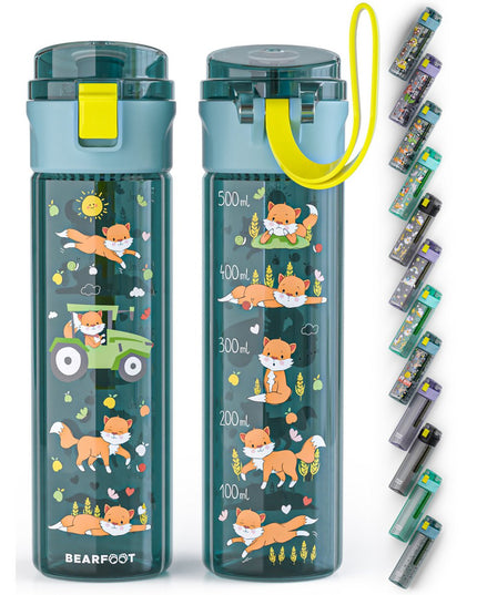 Children's drinking bottle, 500 ml, light - water bottle - Tractor blue