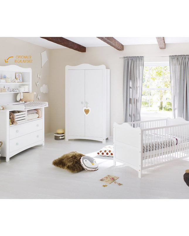 Startset 'Florentina' extra breed, incl. extra brede kast4 delen: ledikant, extra brede commode incl. Extra brede kast, 2-deurs kledingkast