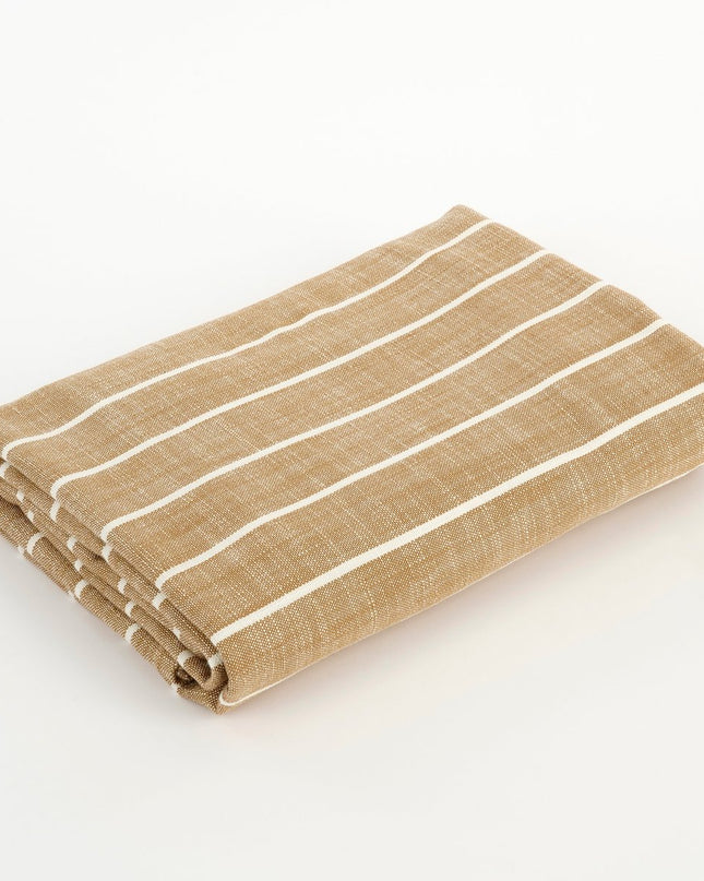 Alivo Tafelkleed - L250 x B140 cm - Organisch Katoen - Bruin, Wit