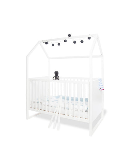 Startset 'Hilda & Riva' extra breed, wit, incl. wandplank4 delen: huisbed, extra brede commode, 2-deurs kledingkast, wandplank