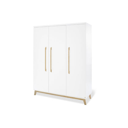 Startset 'Hilda & Riva' breed groot, wit, incl. wandplank4 delen: huisbed, brede commode, grote kledingkast, wandplank
