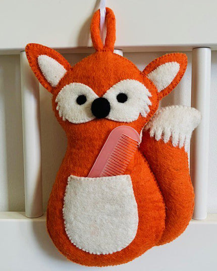 Luna-Leena fox babyboxzak - bedzak - oranje - vilt 100% wol - handgemaakt in Nepal