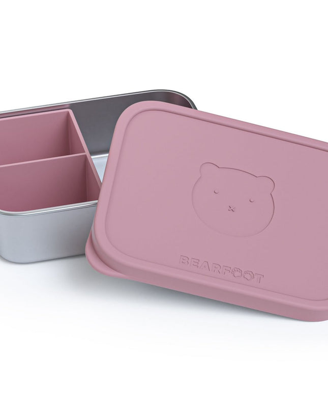 Lunchbox für Kinder aus Edelstahl mit Silikoneinsatz – rosa