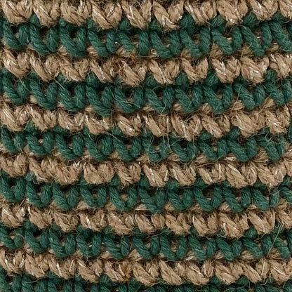 Luna -Leena opbergmand Hoog met groene strepen - Jute & Cotton - H30cm - Hand Haak in Nepal