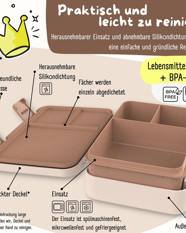 Laubdose mit Motiven, Licht und auslaufsicher - polizeibraun