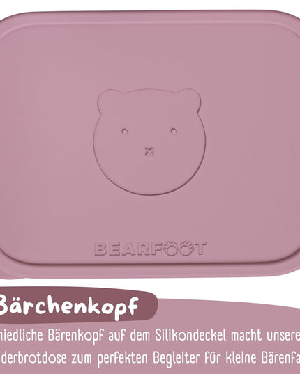 Lunchbox für Kinder aus Edelstahl mit Silikoneinsatz – rosa