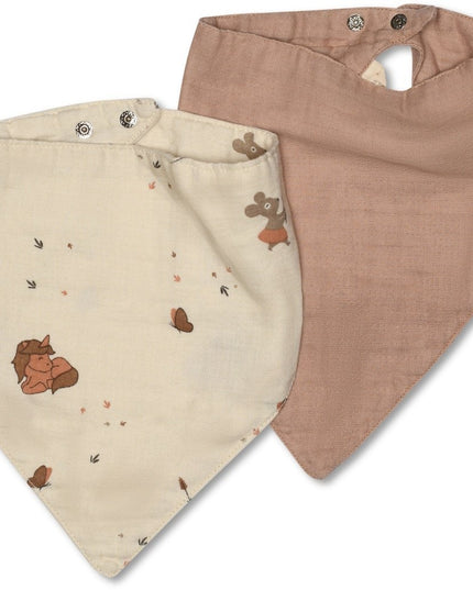 Villads slabbetje 2-pack-eenhoorn/rose dust
