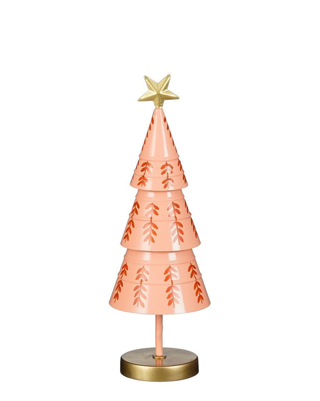 Decoratie Kerstboom - H40 x Ø13 cm - IJzer - Roze