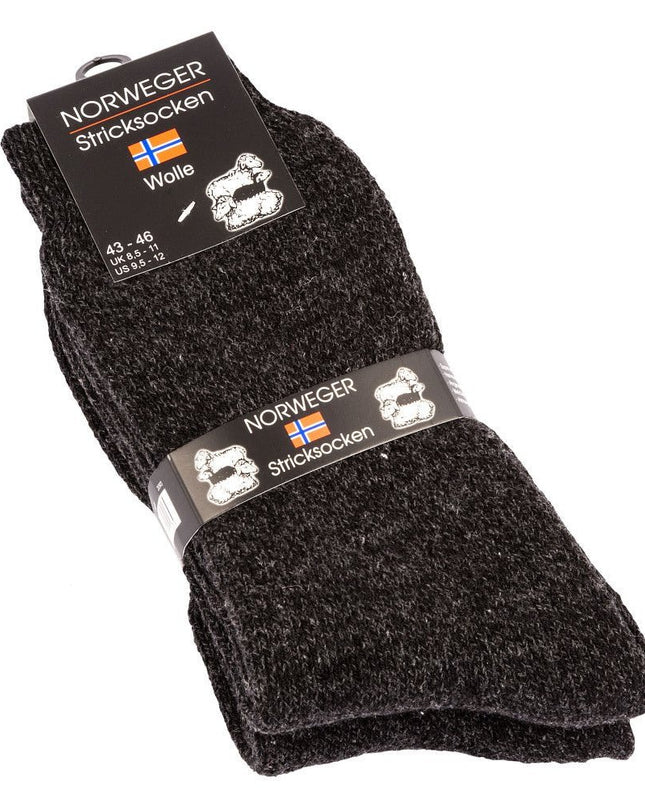 green-goose Noorse Wollen Sokken - 2 Paar - Zwart - 30% - unisex