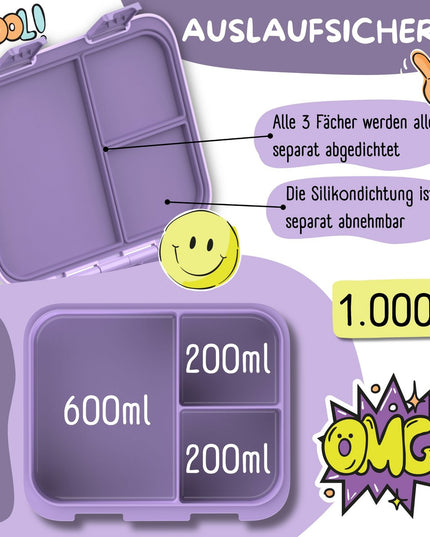 Blattdose mit Motiven, auslaufsicher - Meerjungfrauenflieder