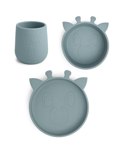 Judi siliconen dinerset 3-pack Giraf – LFGB-gecertificeerd, Lood, Giraffe Motief