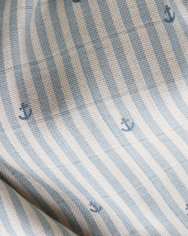 Bamboe mousseline inbakerdoeken 2st. Stripe Anchor