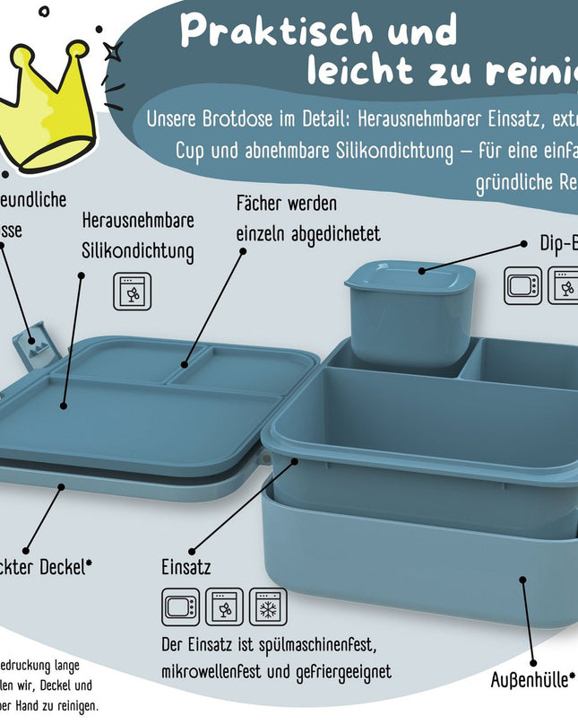 Tray with compartments, light and leak - Blue - blue