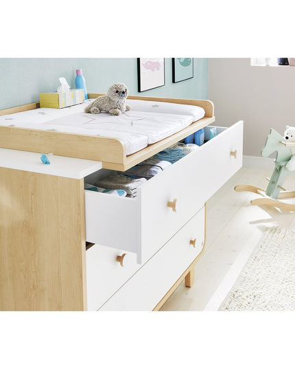 Startset 'Round' breed 2 onderdelen: ledikant, brede commode