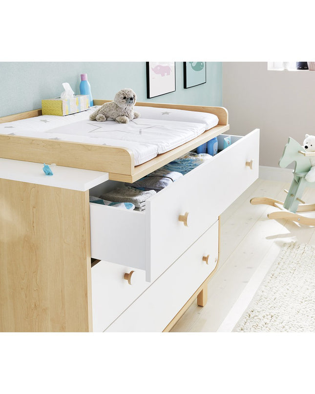 Startset 'Round' breed 2 onderdelen: ledikant, brede commode
