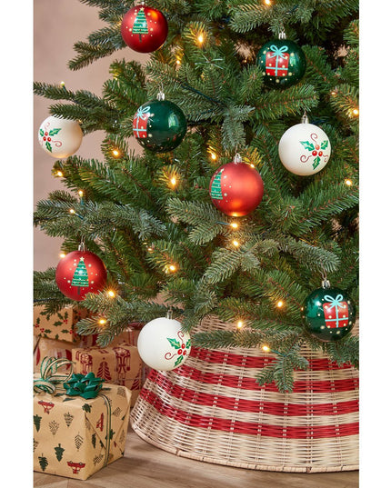 Kerstballen Set - 9 Stuks - Ø8 cm - Onbreekbaar - Wit, Rood, Groen kerst 2025