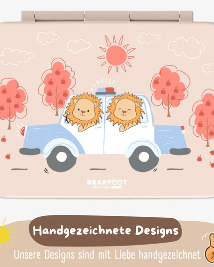 Lunchbox Bento compact met compartimenten, licht en lek-proof - politie bruin - 650ml