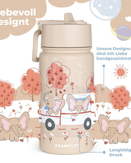 Thermo children's drinking bottle stainless steel - water bottle - thermo - Ambulance brown