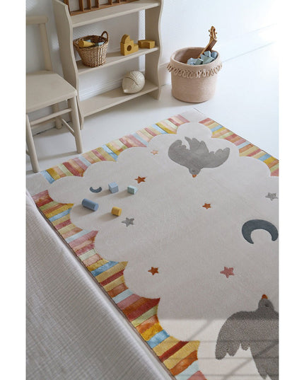 Kinderkamer Tapijt “Dansende Vogels” – Kleurrijk & Comfortabel