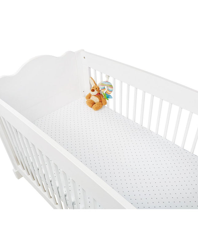 Hoeslakens voor ledikanten in twinpack 'Sternchen', jersey, grijs en effen, wit