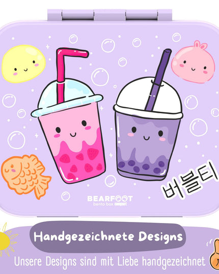 Blattdose mit Ventilatoren, Licht und auslaufsicherem Bubble Tea lila