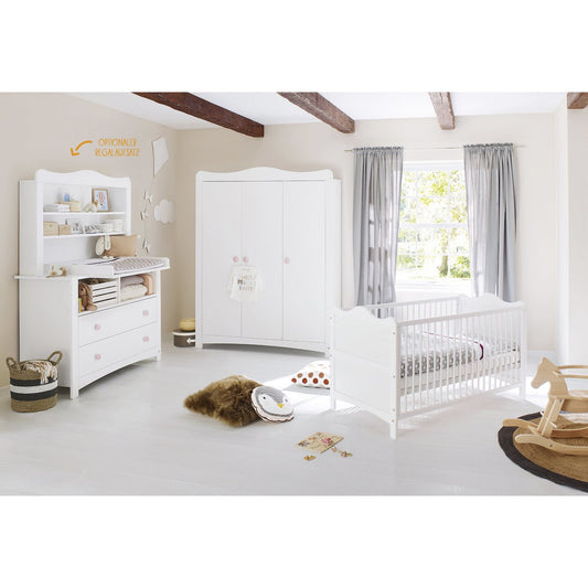 Startset 'Florentina' extra breed groot, incl. extra brede kast4 delen: ledikant, extra brede commode incl. Extra brede kast, grote kledingkast