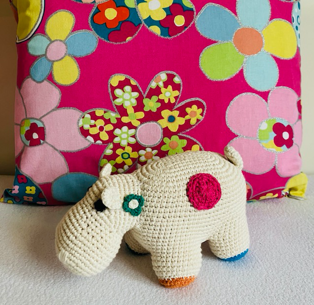 kussen hippie bloemen roze + binnenkussen (set) 45x45cm duurzaam