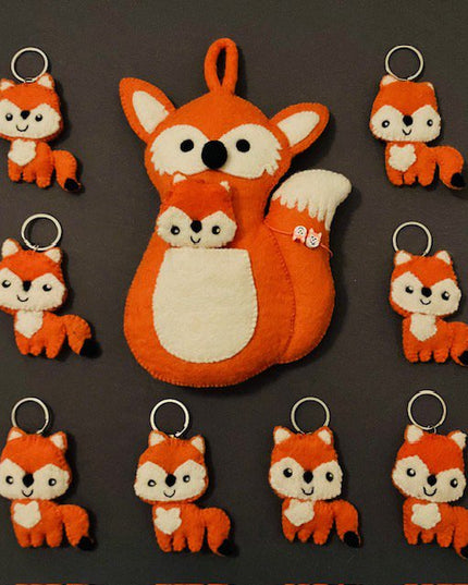 Luna-Leena fox babyboxzak - bedzak - oranje - vilt 100% wol - handgemaakt in Nepal