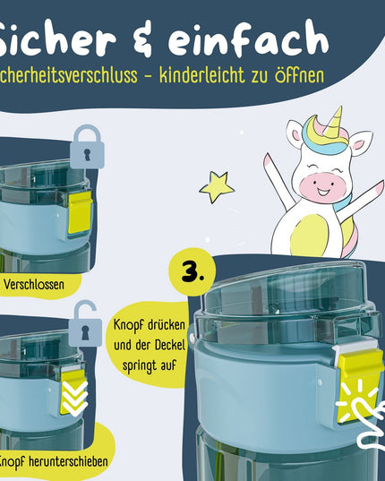 Children's drinking bottle, 500 ml, light - water bottle - logo blue