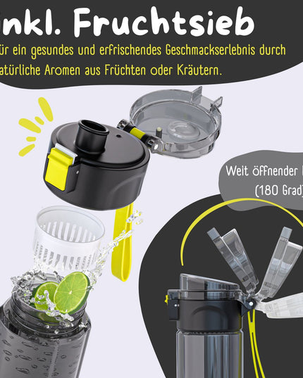 Children's drinking bottle, 500 ml, light - water bottle - black logo