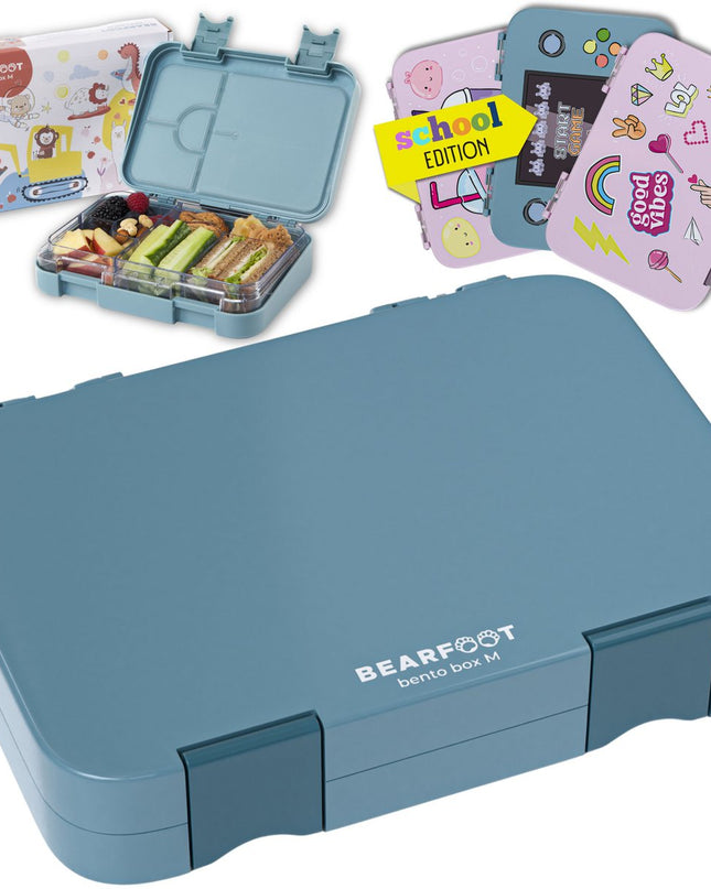 Kinder-Lunchbox mit Fächern, Lunchbox, Bento-Box – blau