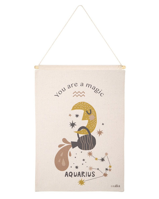 KLEINE WATERMAN wanddecoratie sterrenbeeld Waterman - Nattiot Baby Astro Waterman Wanddecoratie – Schattig en Uniek Kraamcadeau, 40x50 cm