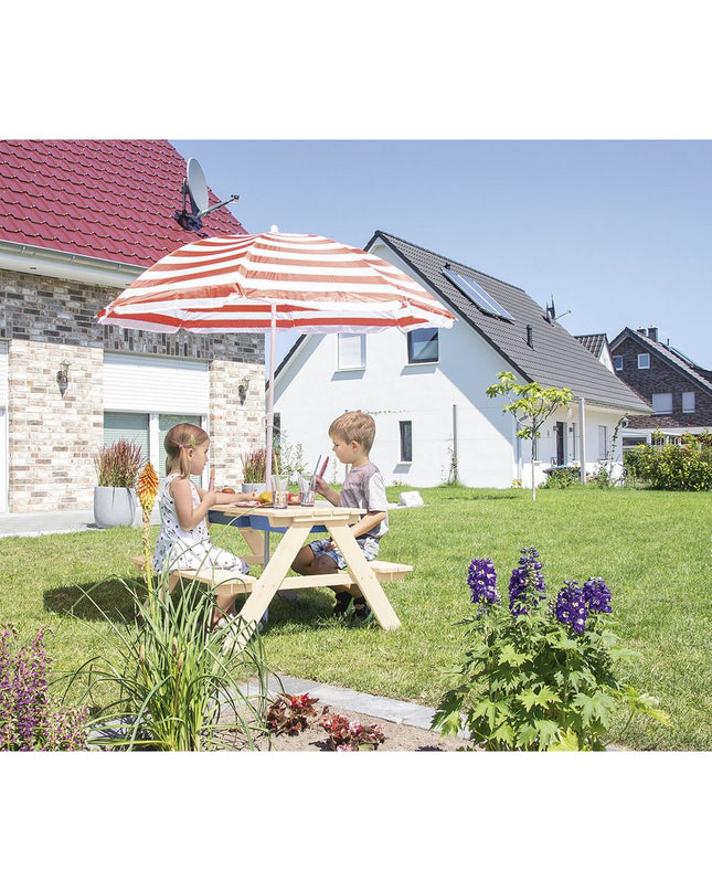 Kinderpicknickbank 'Matsch-Nicki für 4', naturel