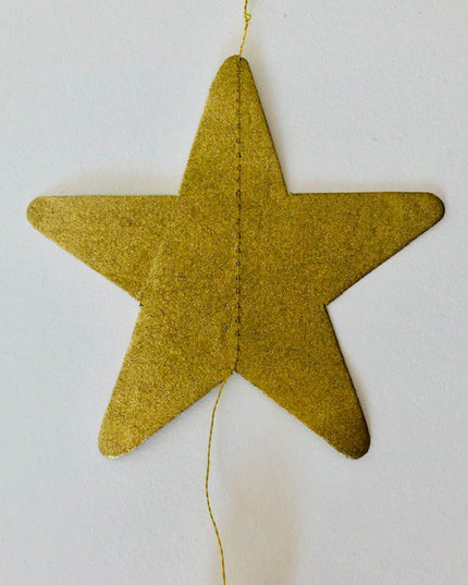 Luna-Leena sterrenslinger ecopapier goud wanddecoratie- L1,82 cm - handgemaakt in Nepal