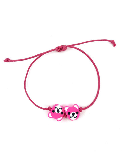 Luna-Leena kinderarmband beer roze - handgemaakt in Nepal